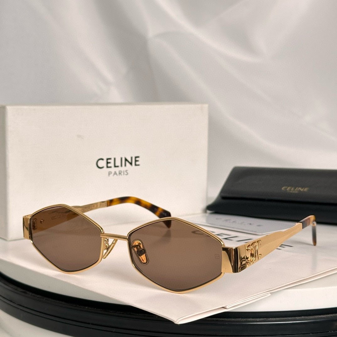 CELINE Black Metal Hexagon Sunglasses - Image 4