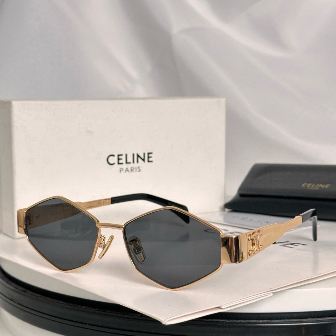 CELINE Black Metal Hexagon Sunglasses - Image 7
