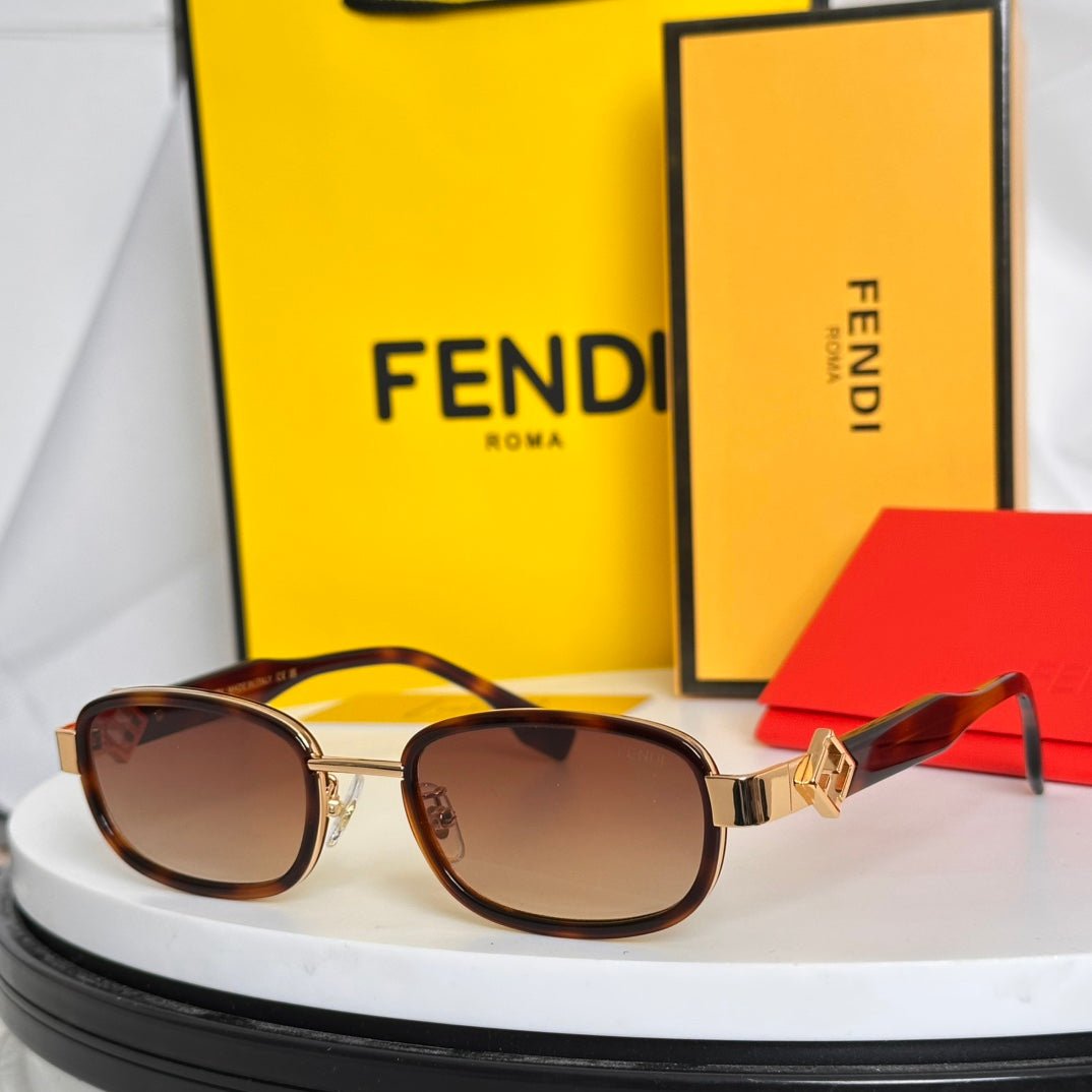Alternative view of FENDI acetate fiber white frame metal thin edge sunglasses