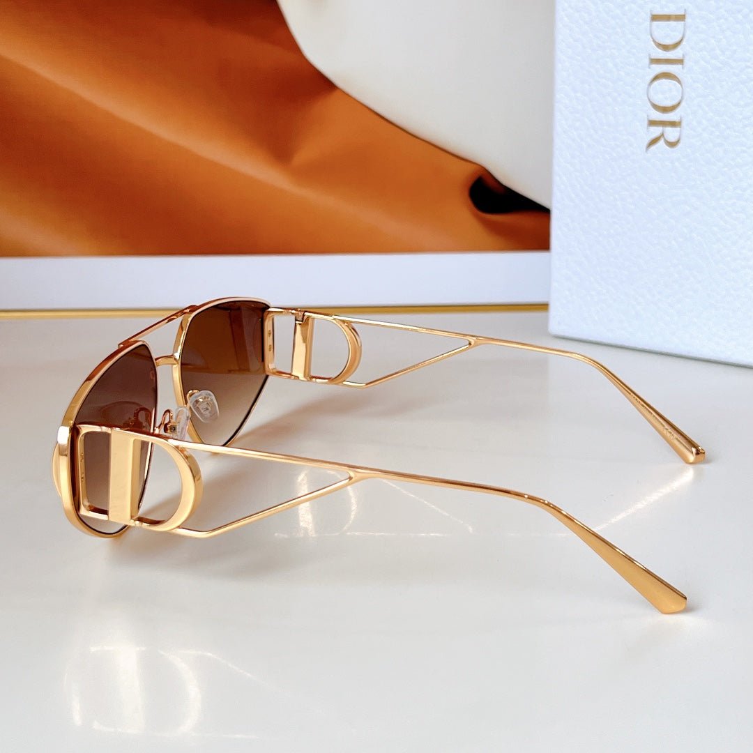 Dior Gold Pilot Blue Tint Sunglasses - Image 7