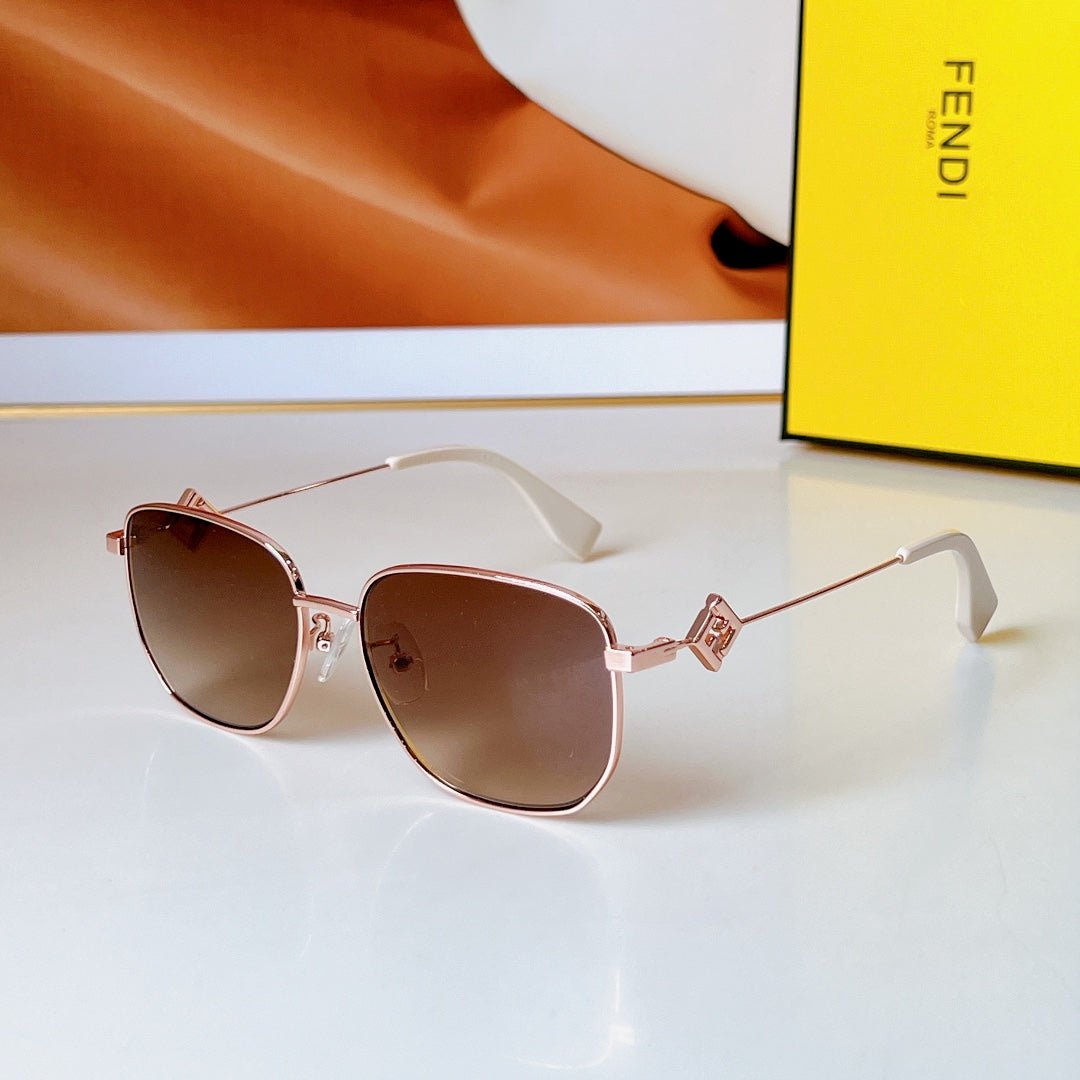 FENDI Rose Gold Metal Frame Sunglasses