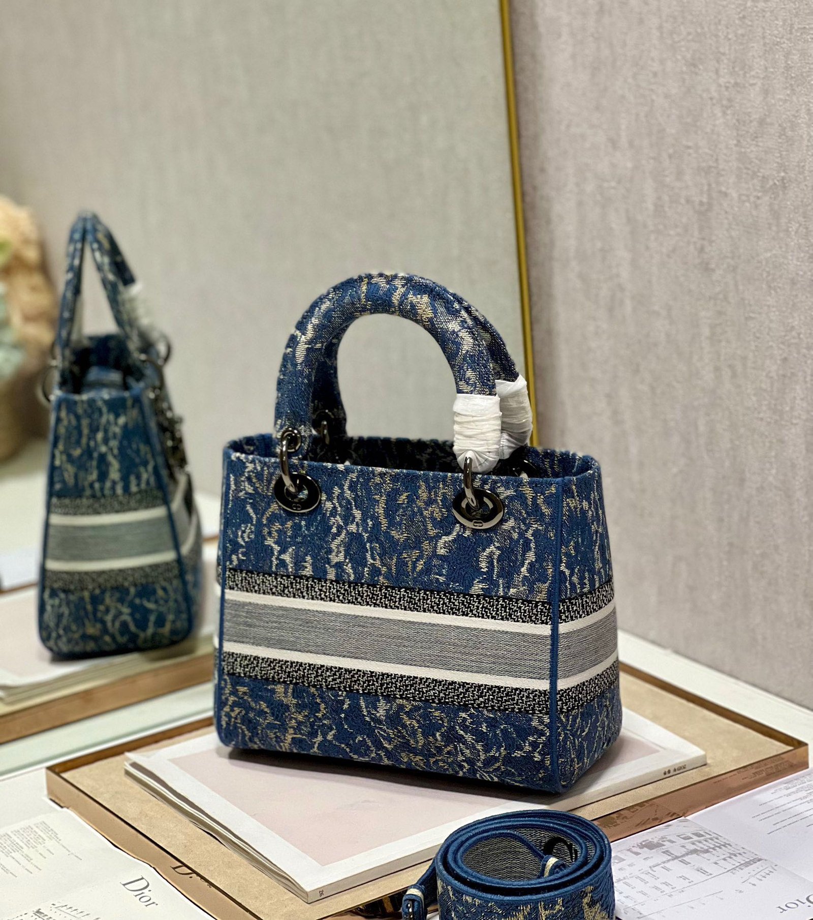 Alternative view of Dior Lady Dior Canvas Denim Water Blue 24