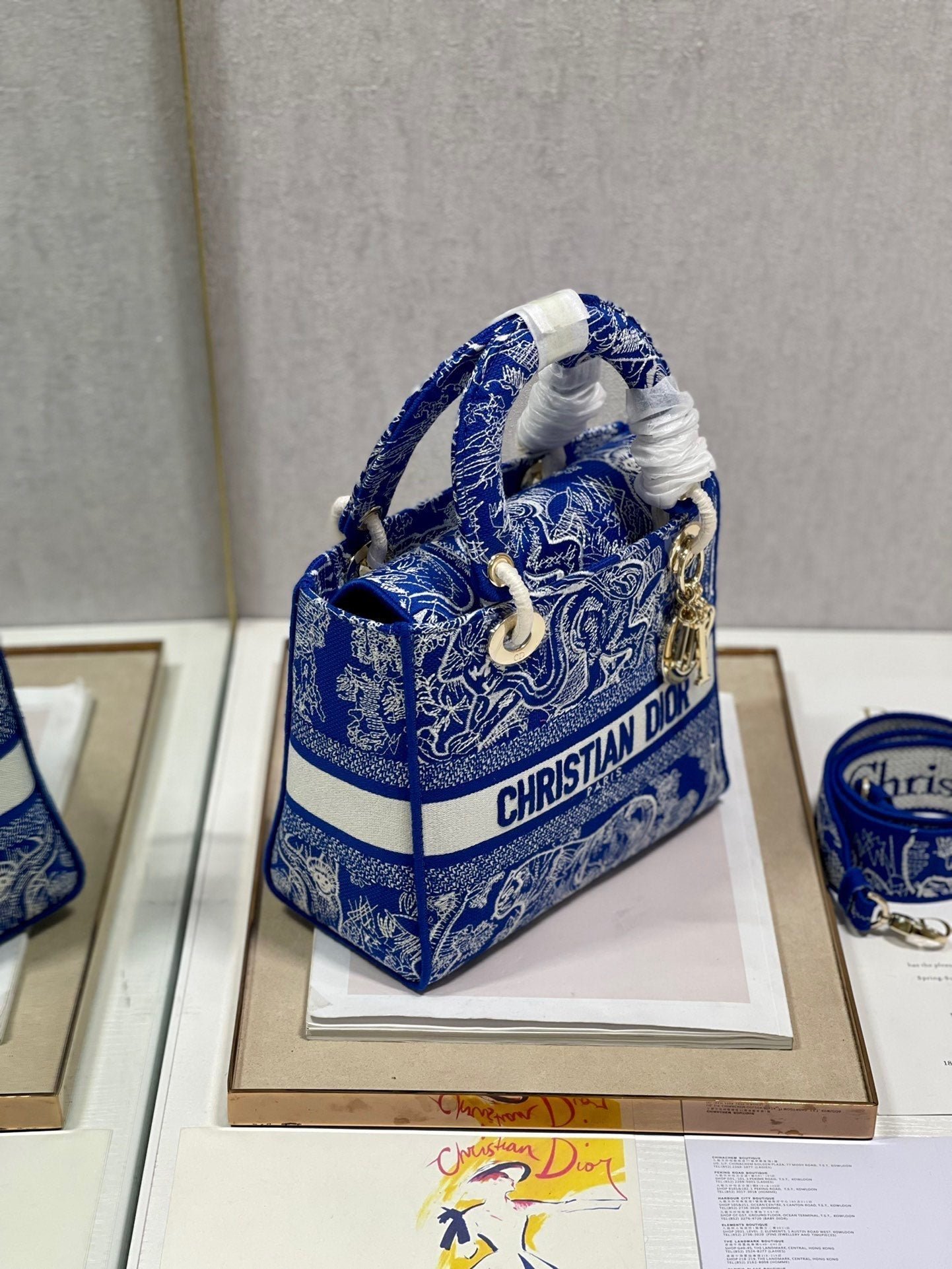Dior Lady Dior 24 Canvas Blue White Tiger - Image 7