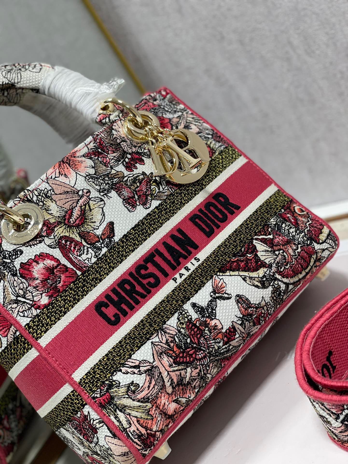 Dior Lady Dior Canvas Colorful Butterfly 24 - Image 8
