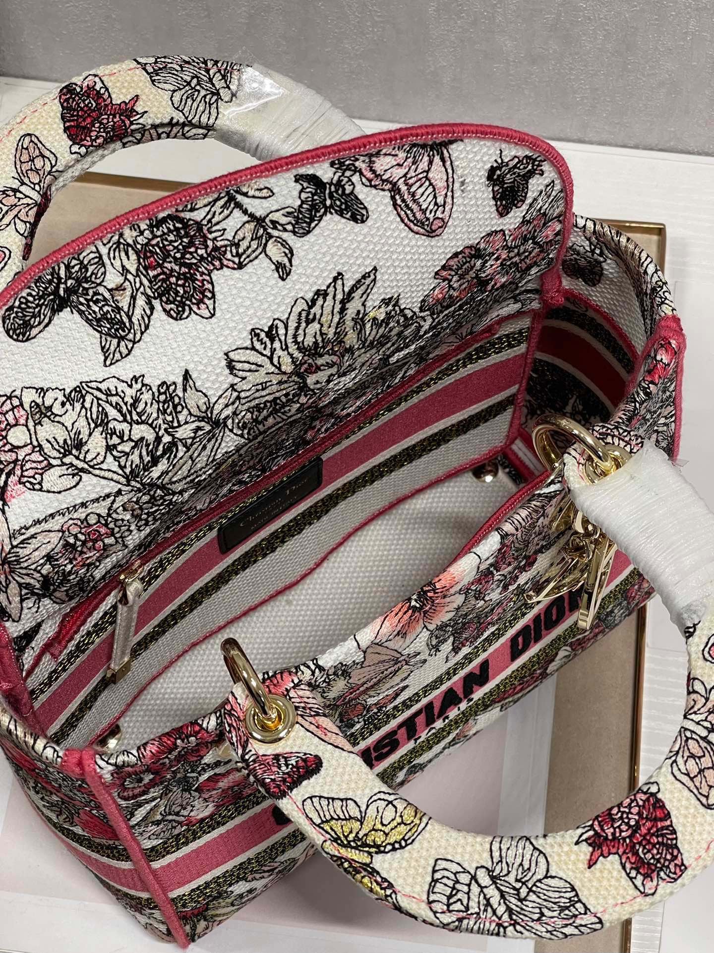 Dior Lady Dior Canvas Colorful Butterfly 24 - Image 5