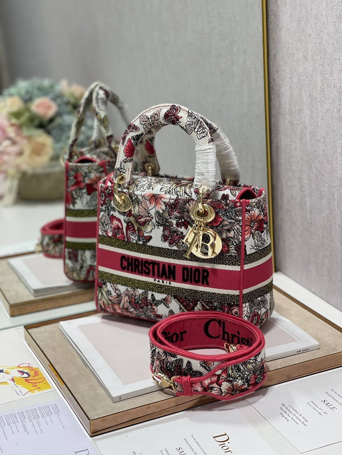 Dior Lady Dior Canvas Colorful Butterfly 24 - Image 9