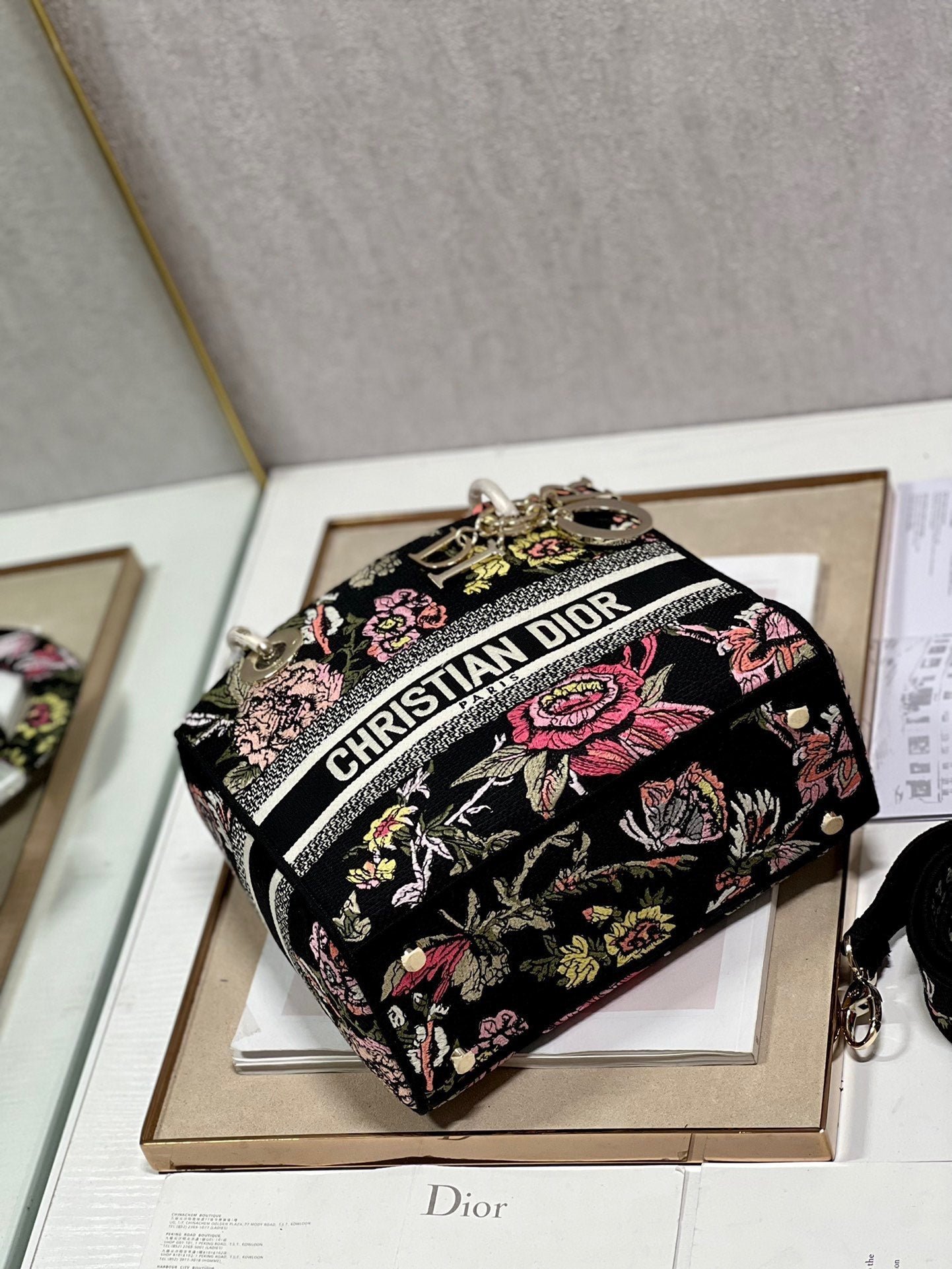 Dior Lady Dior Series Floral Printed Handbag - Image 6