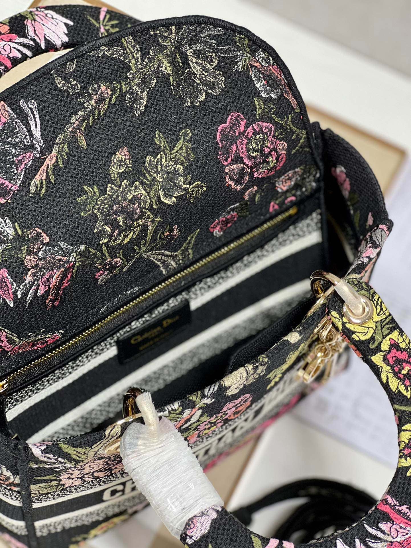 Dior Lady Dior Series Floral Printed Handbag - Image 3