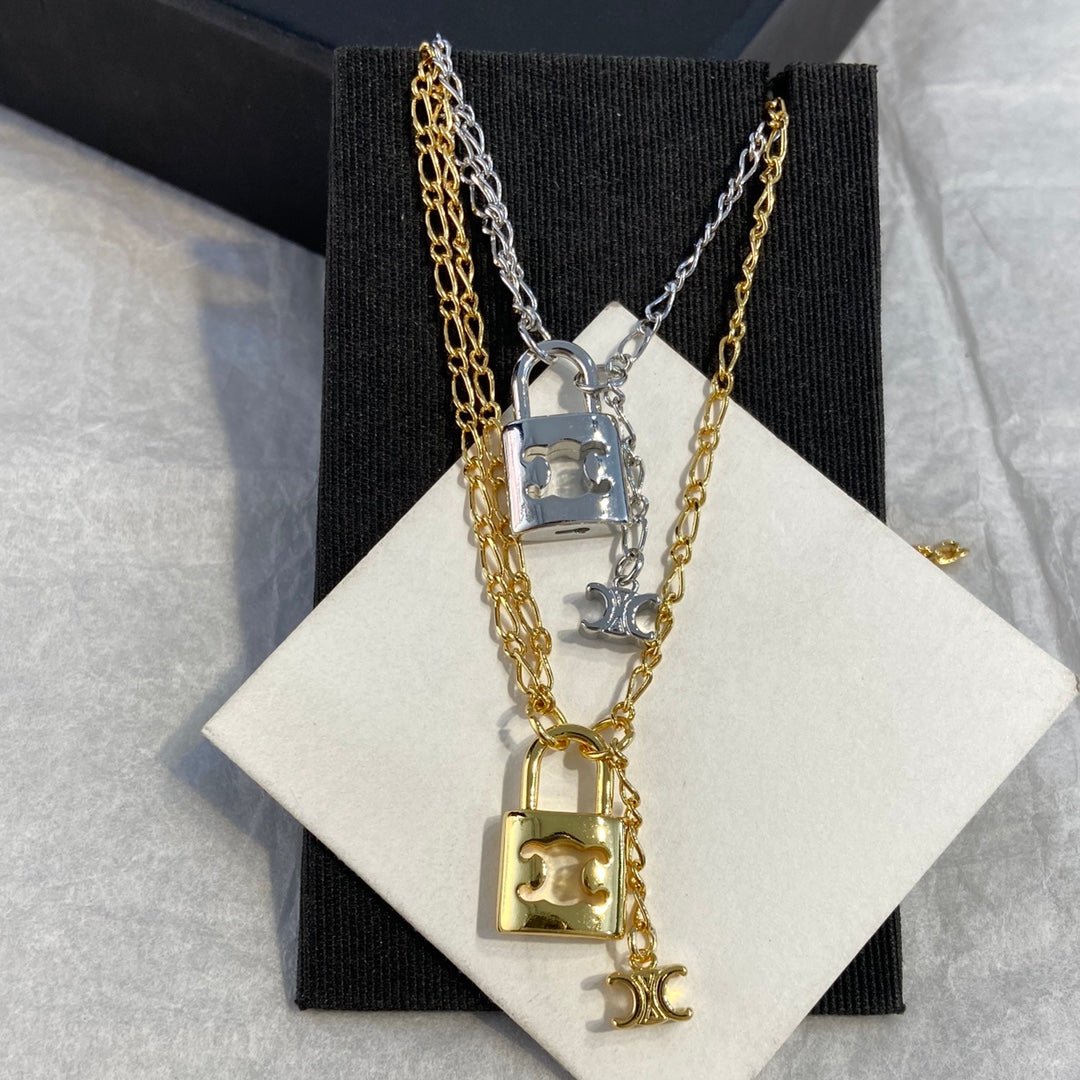 Celine Metal Lock Star Necklace - Image 5