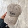Celine Letter Washed Grey Denim Cap