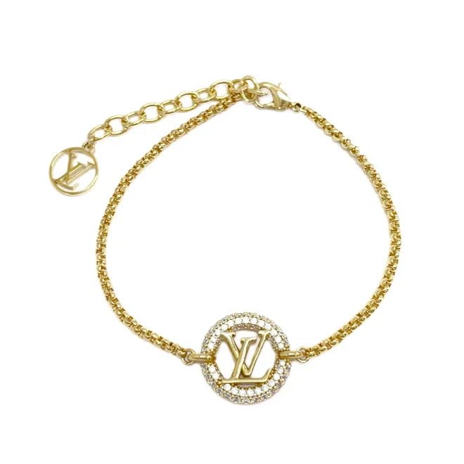 LV Circle Crystal Chain Bracelet