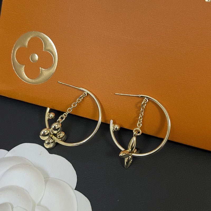 LV Flower Charm Earrings