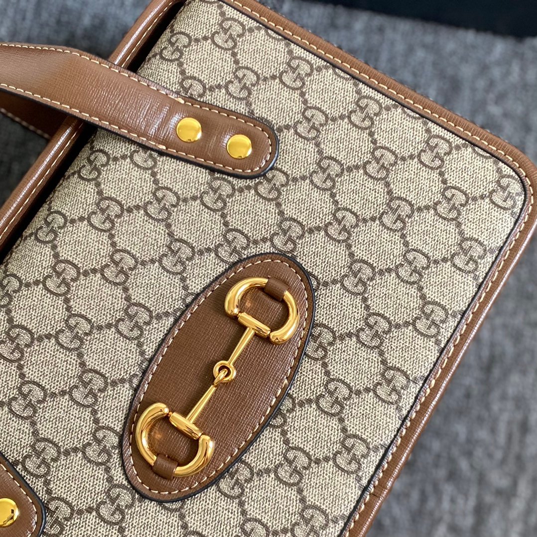Gucci Horsebit 1955 Top Handle Bag Beige And Ebony 27Cm 645453 92TCG 8563 - Image 3