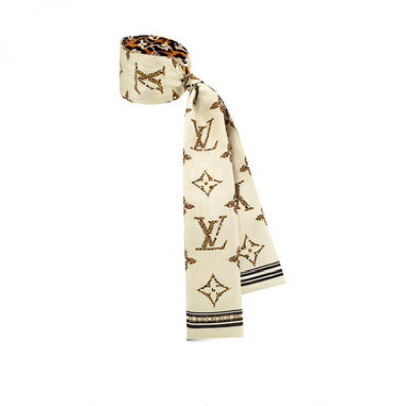 LV Monogram Wild Animal Print Twilly Scarf