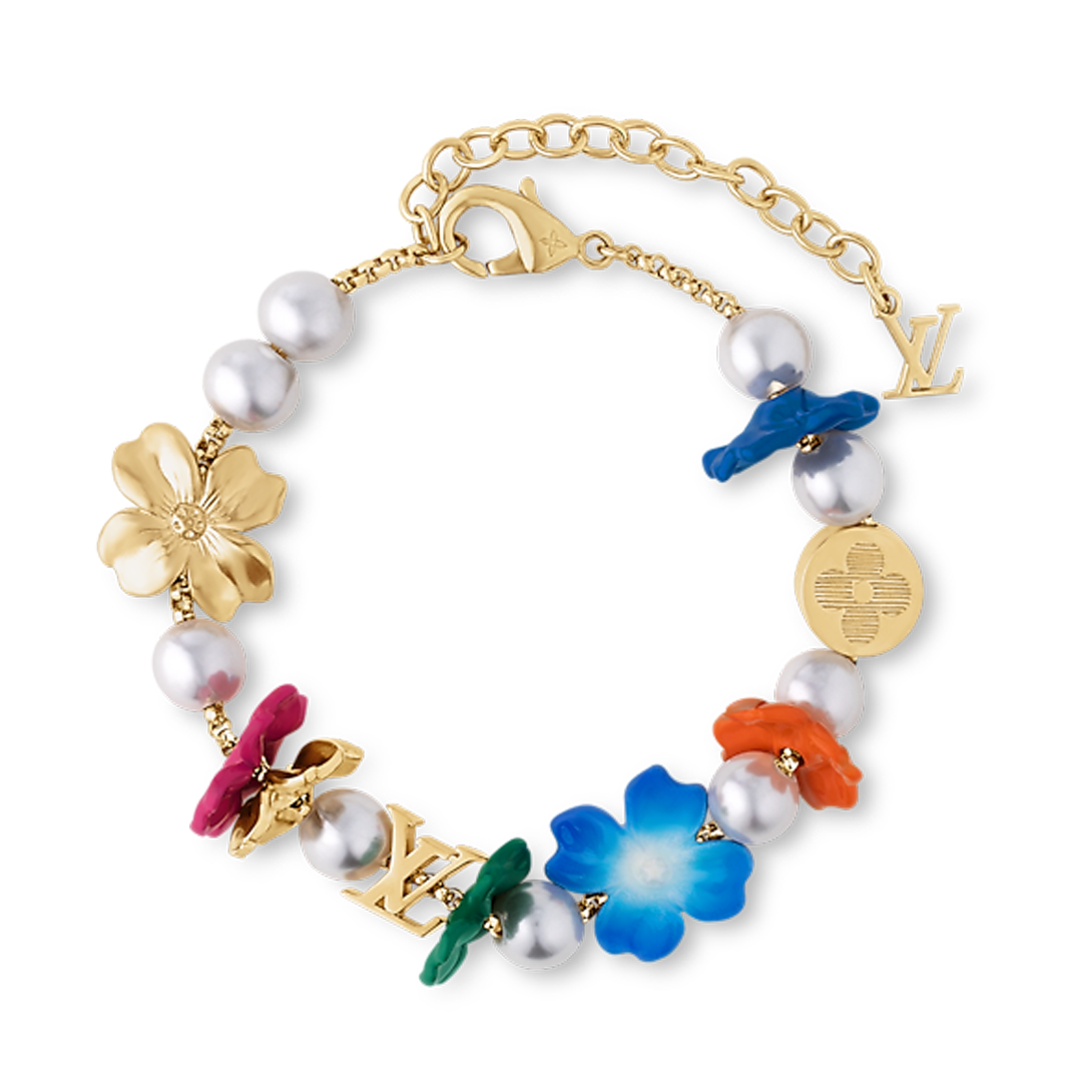 LV Colorful Floral Metal Pearl Bracelet