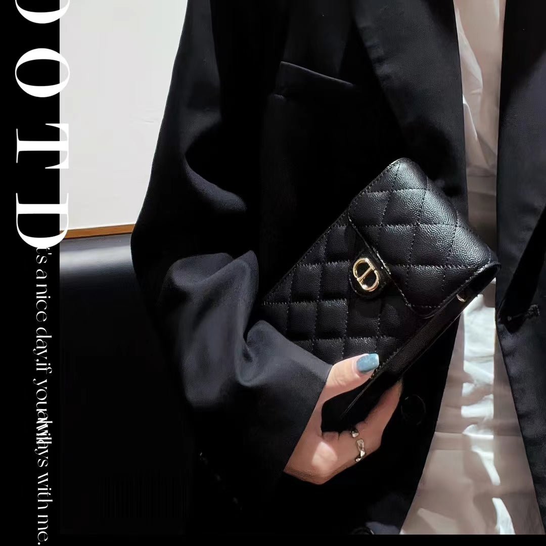 Alternative view of Luxury CD Genuine Leather Crossbody Phone Bag Elegant Tote Bag