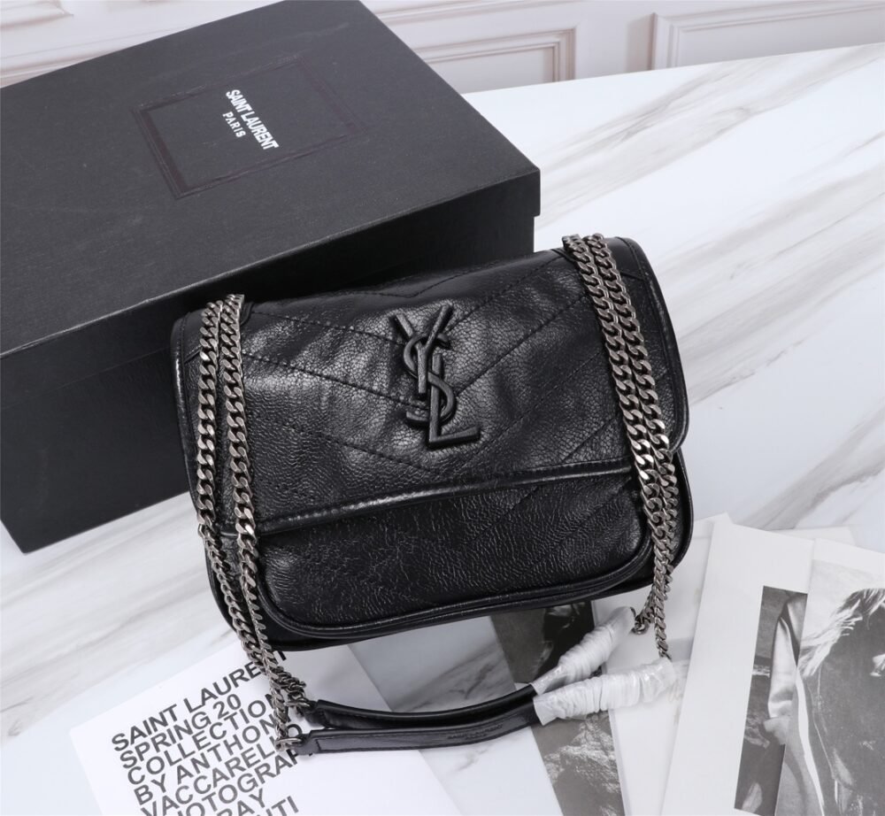 Alternative view of Saint Laurent Niki Baby In Vintage Leather Black 21Cm 6331600En041000