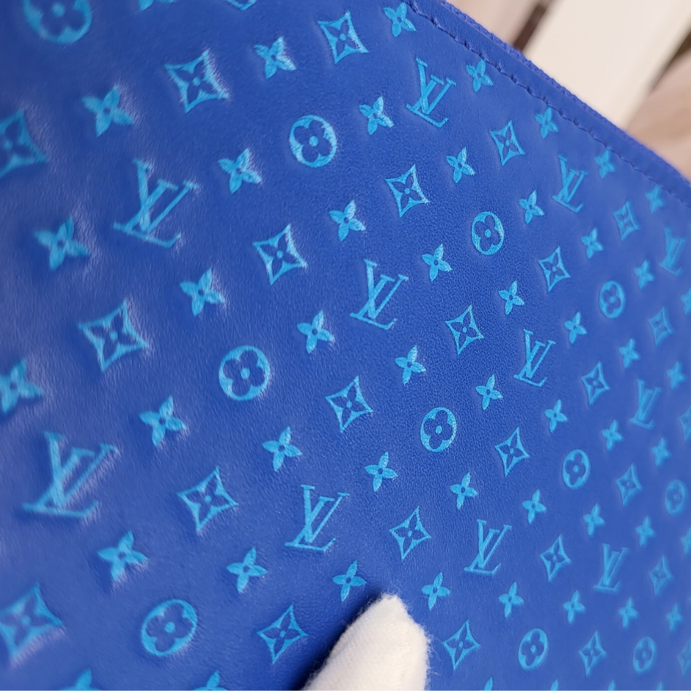 Alternative view of Louis Vuitton Zippy Round Long Wallet Nanogram Blue 7.7 Inches M82233