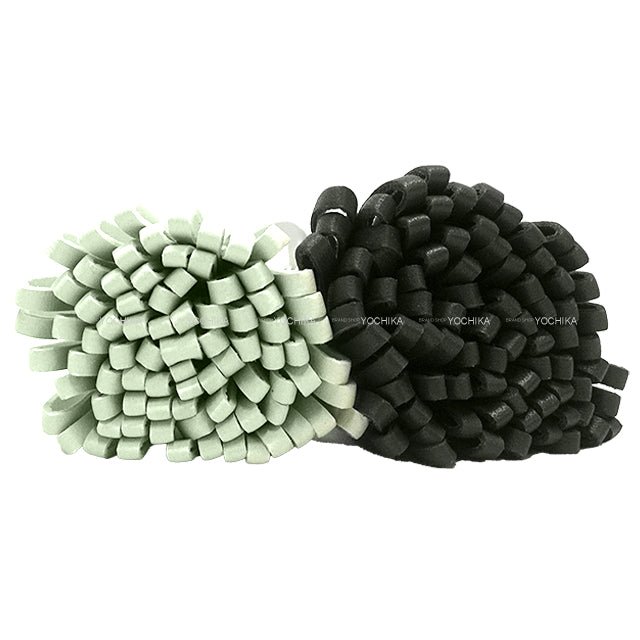 Alternative view of HERMES key ring Carmen Unodos Vert Mangrove/Vert Fizz Agneau Milo Silver HW[BRAND NEW][Authentic]