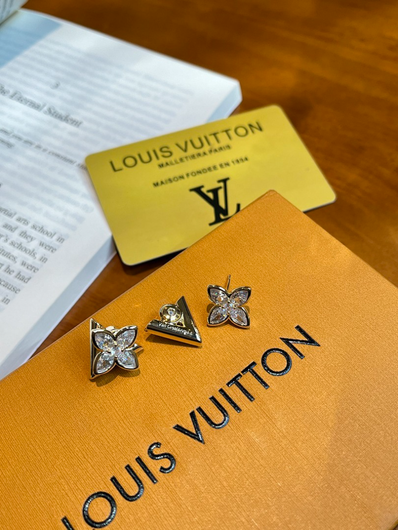 LV V & Flower Stud Twinkling Earrings - Image 6