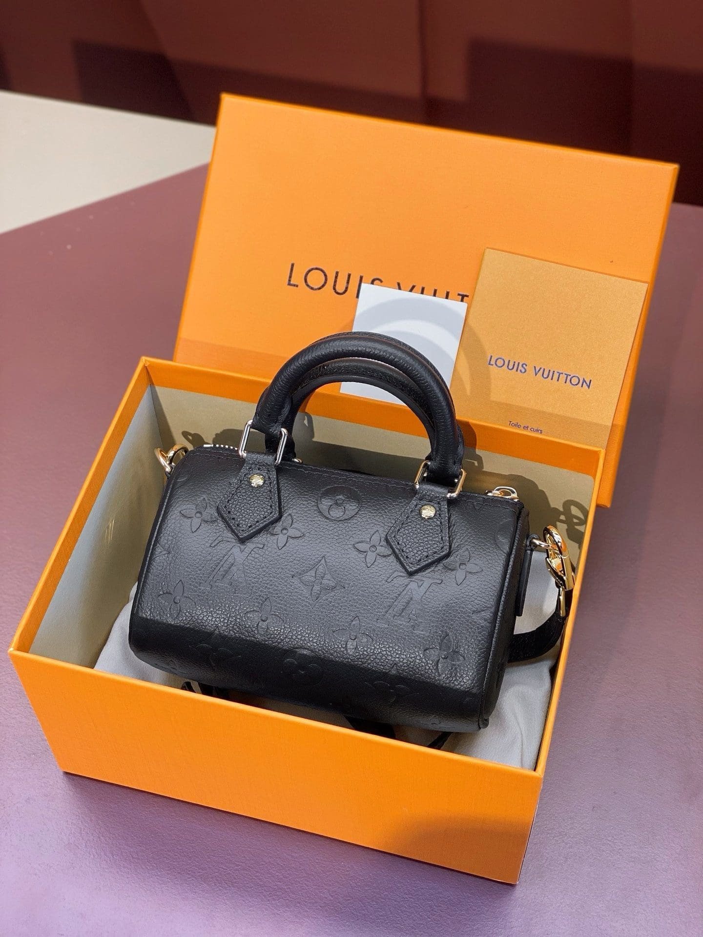 Louis Vuitton Nano Speedy Black Empreinte - Image 3