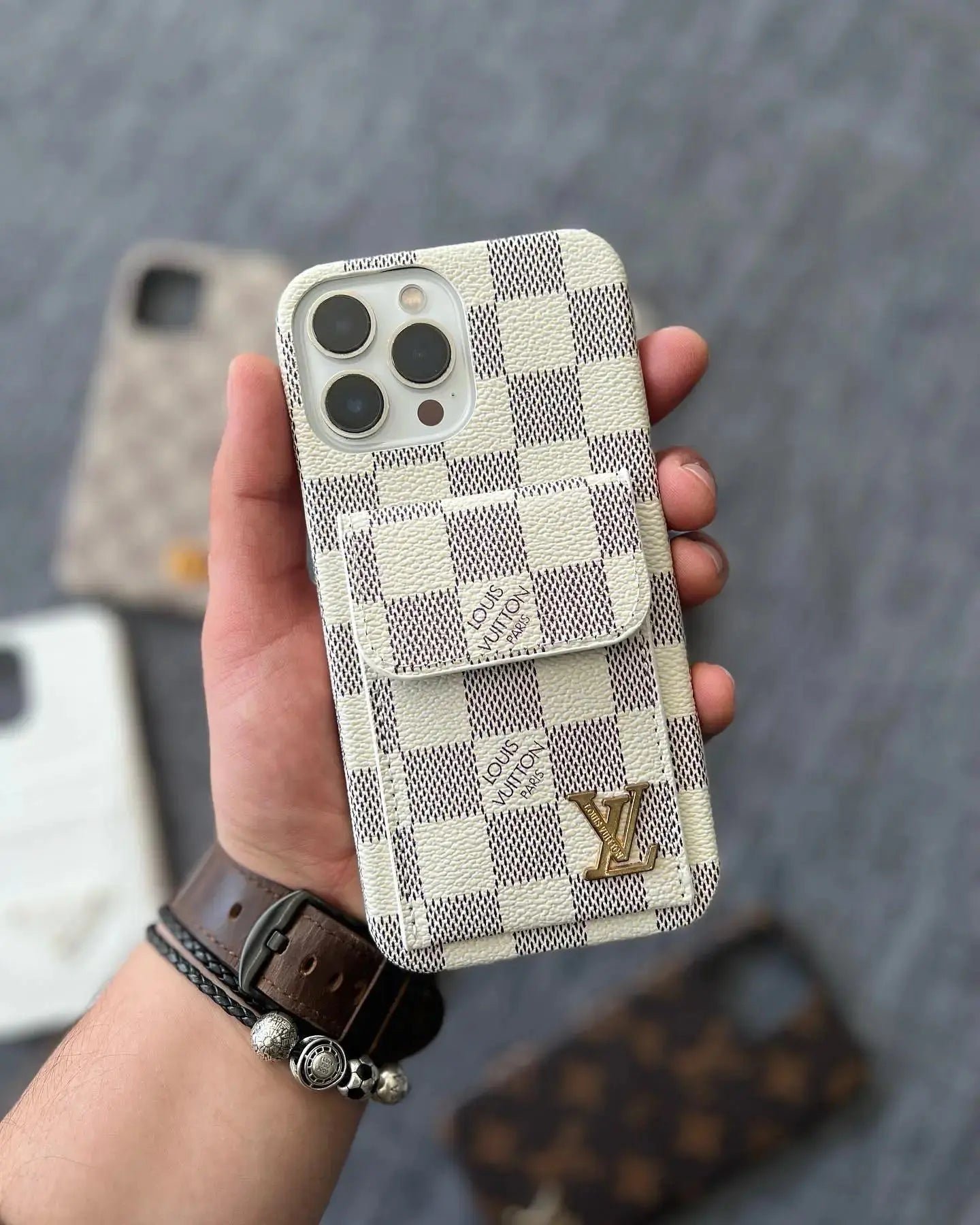 Alternative view of  LV Damier Azur Flap Card Holder Phone Case