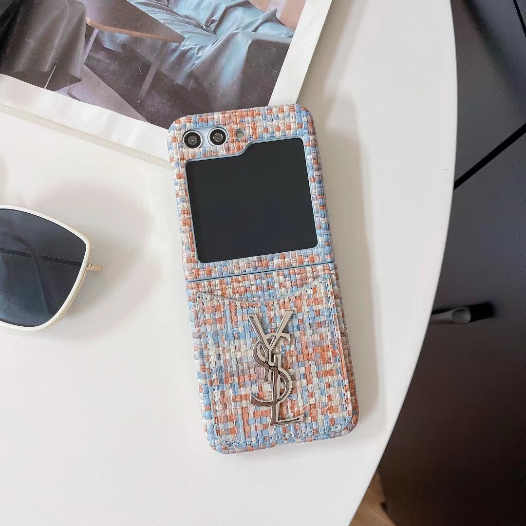 YSL Tweed Folding Phone Case (Multi-Color) - Image 13