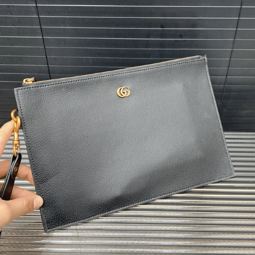 Gucci GG Black Leather Clutch Bag - Image 4
