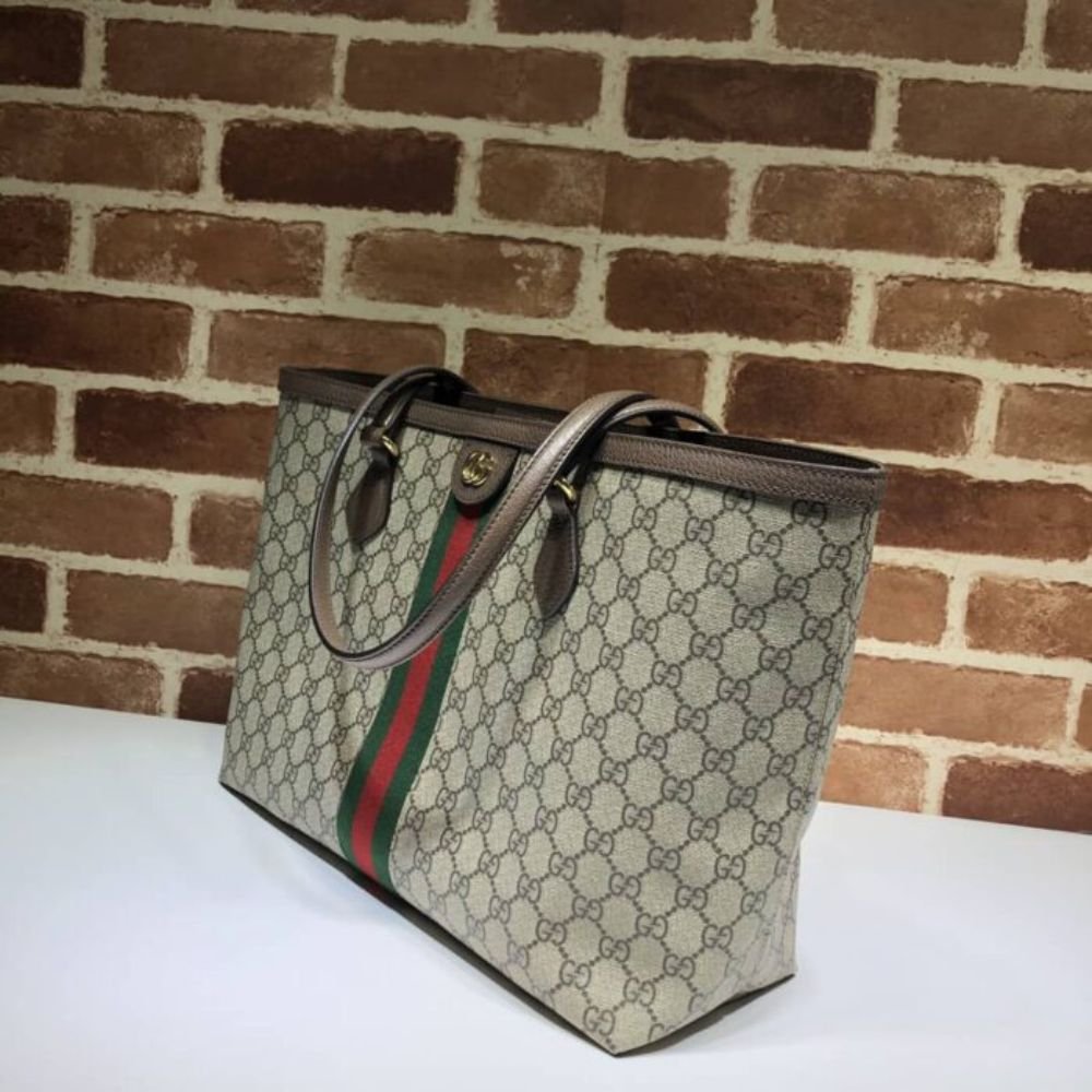 Alternative view of Gucci Ophidia Large Tote Bag Beige And Dark Brown Gg Supreme 15.0 Inches 631685 96LWB 8745