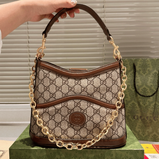 Gucci Ophidia Small Bucket Bag Gg Canvas 9.8 Inches - Image 4