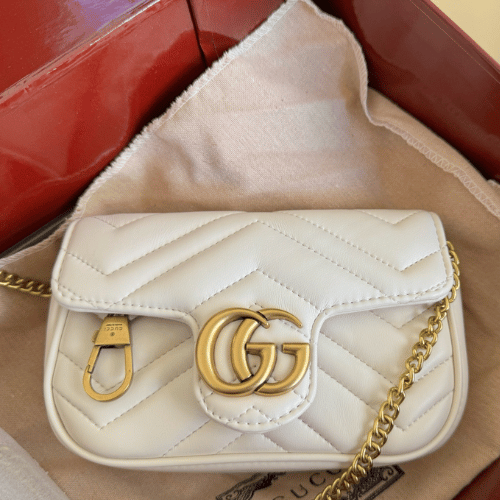 Gucci Gg Marmont Mini Matelass?? Shoulder Bag White 6.5 Inches - Image 4