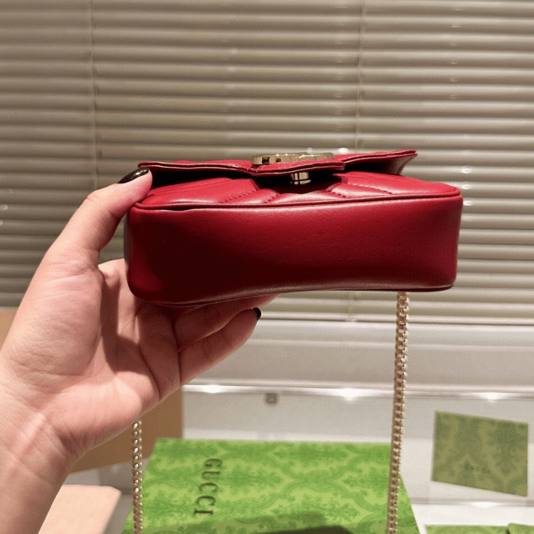 Gucci GG Marmont Mini Rosso Ancora Bag - Image 4