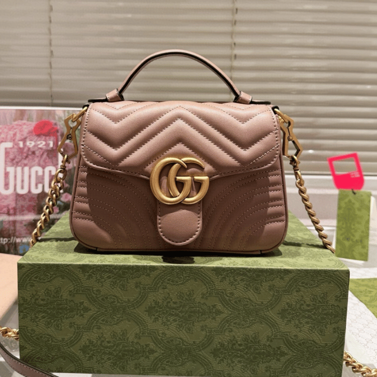 Gucci GG Marmont Nude Top Handle Bag - Image 4