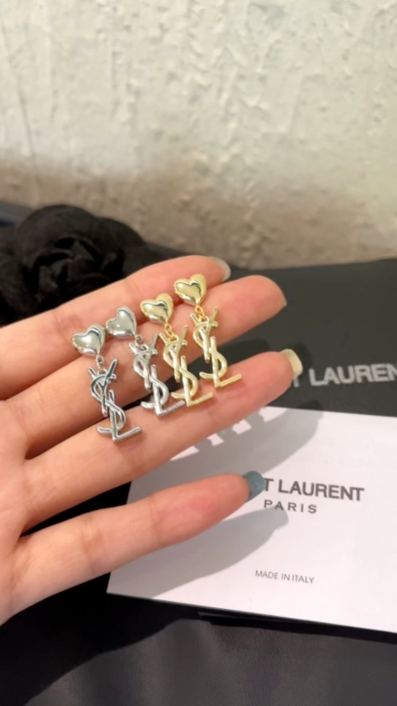 Alternative view of YSL Heart Logo Drop Earrings