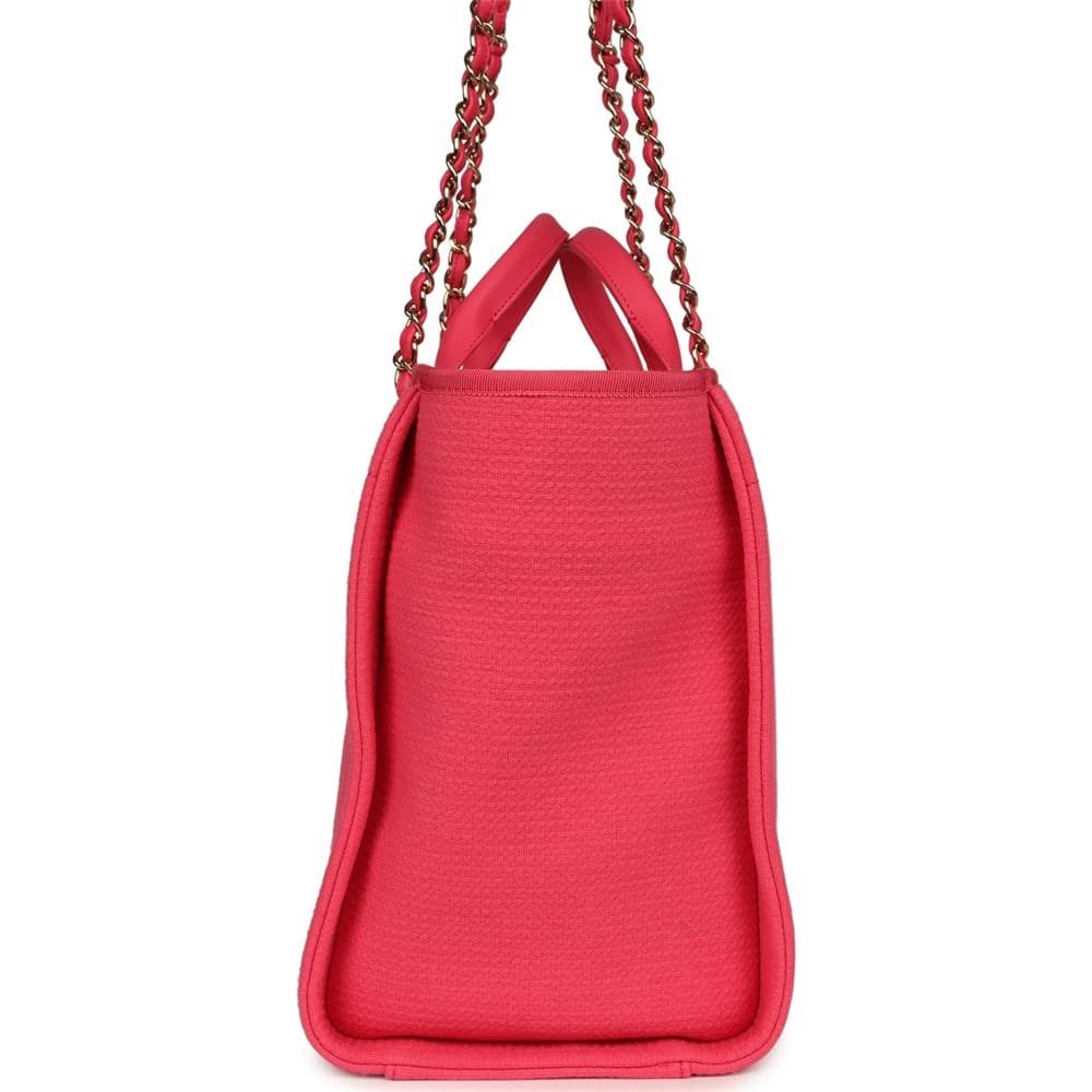 Chanel Deauville Canvas Tote Bag (Hot Pink) - Image 4