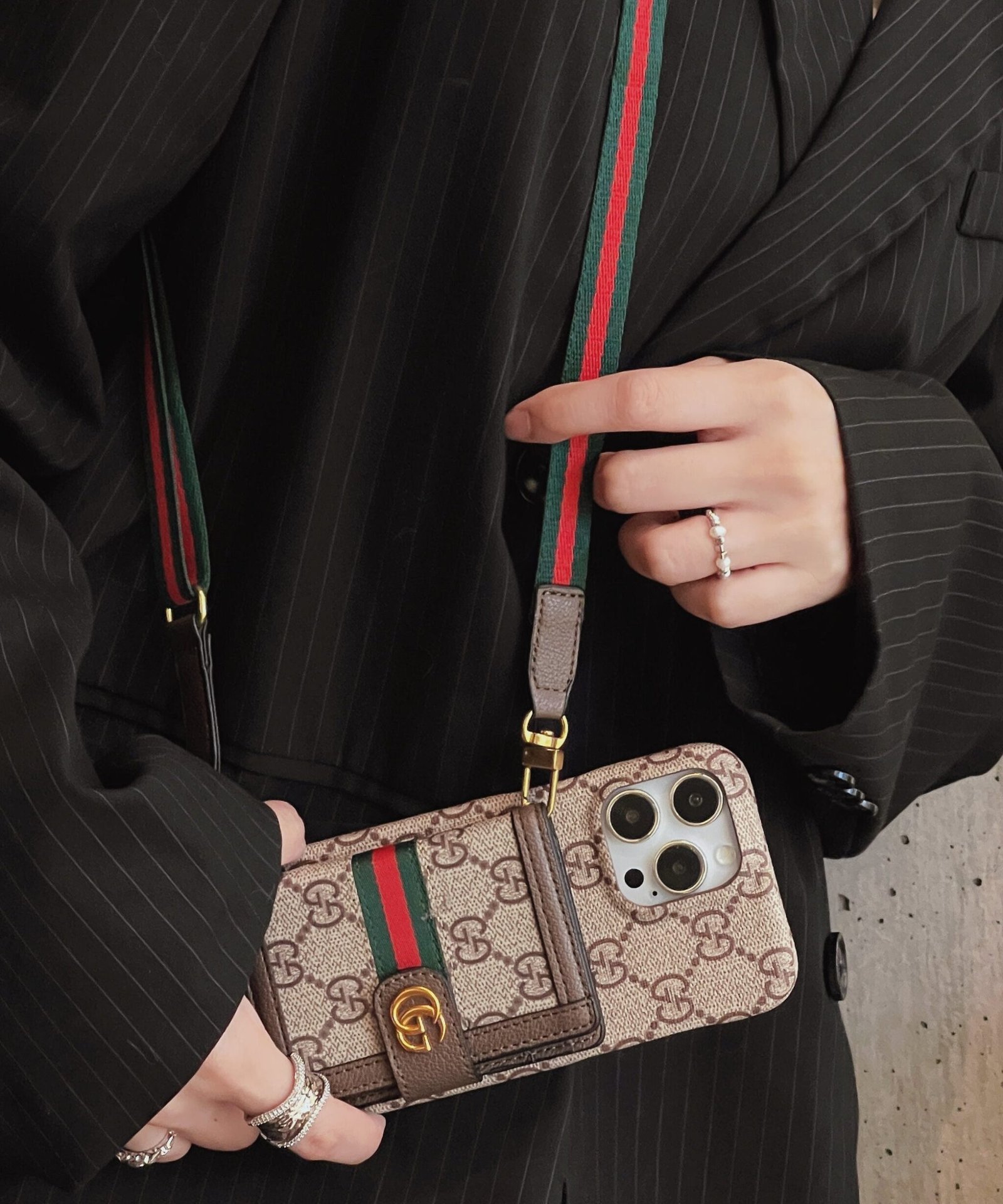 Protective Leather Wallet Crossbody iPhone Case