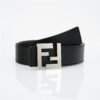 Fendi Leather Belt With Silver FF Buckle
