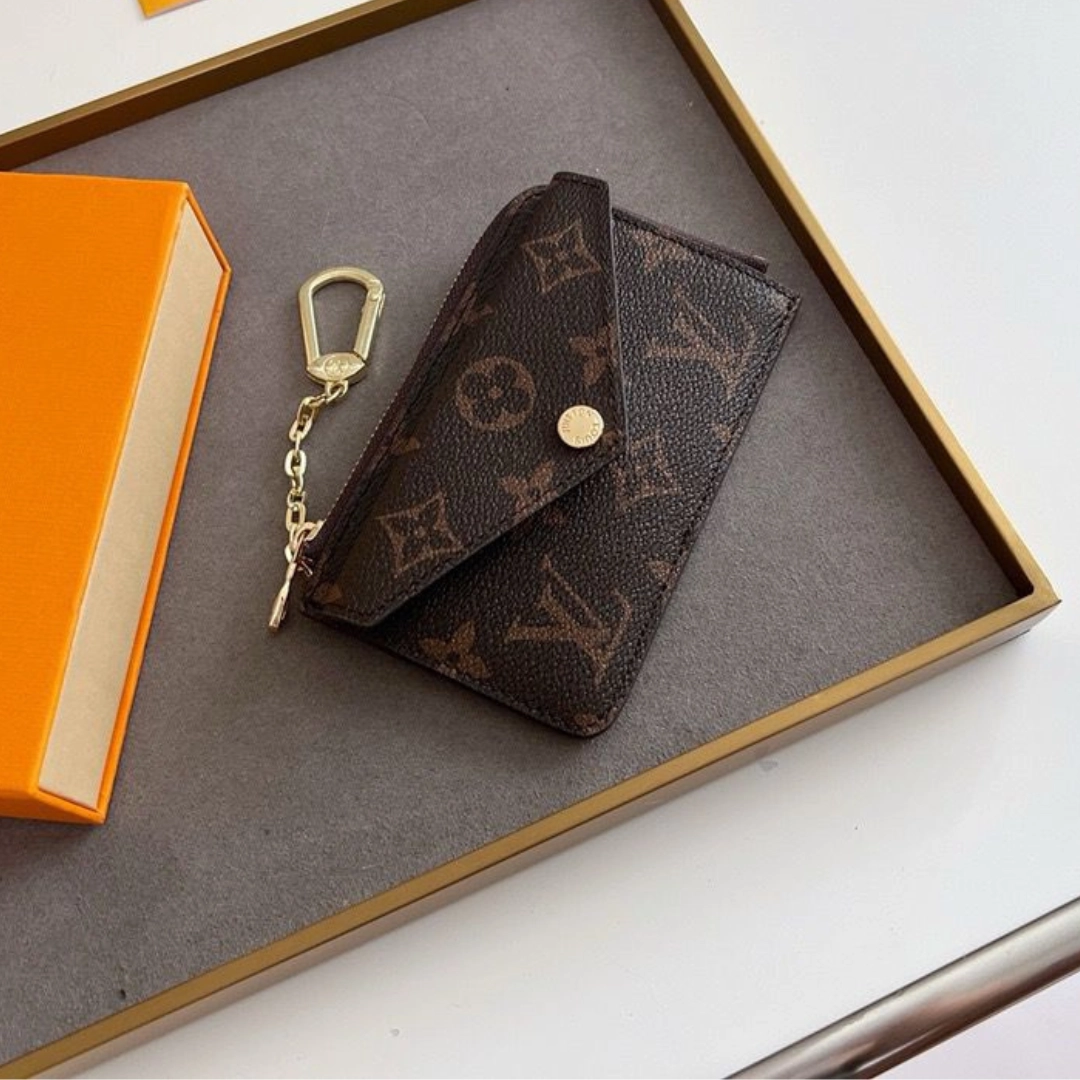 LV Monogram Leather Key Pouch - Image 3