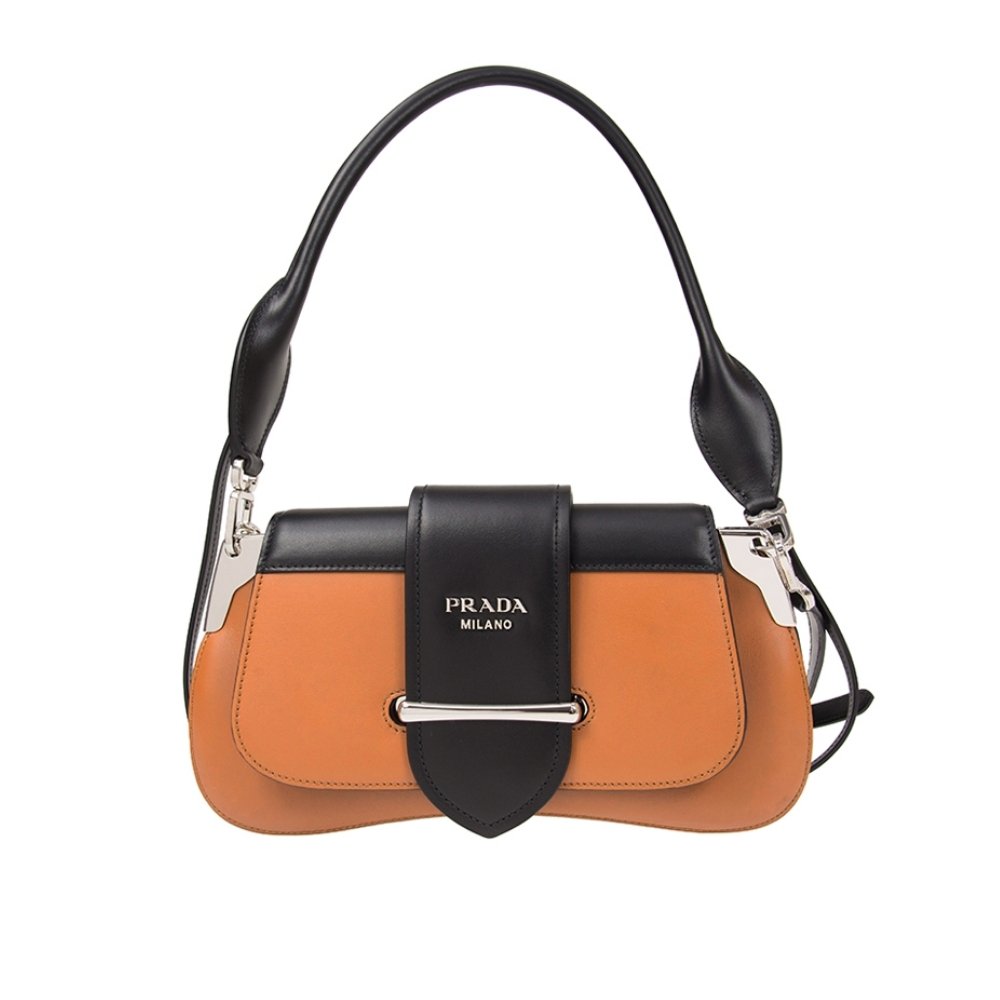 Prada City Sidonie Two-Tone Leather Bag