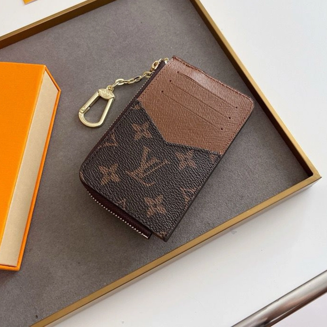LV Monogram Leather Key Pouch - Image 10