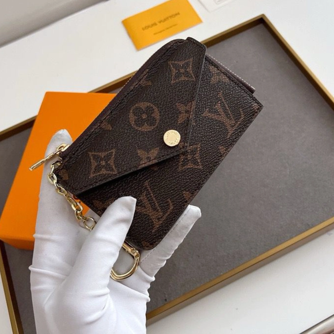 LV Monogram Leather Key Pouch - Image 4