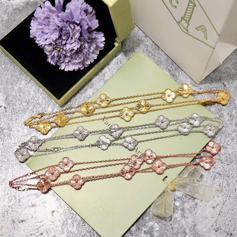 VCA 9 Clover 316L Steel Two Size Necklace - Image 3