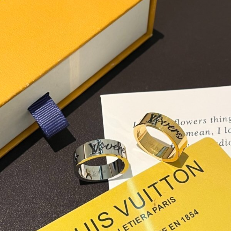 LV Script Logo Engraved Ring