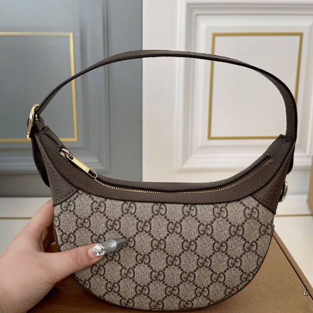 Gucci Ophidia Mini Moon Bag Beige - Image 4