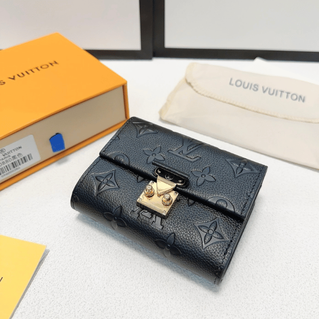 LV Black Empreinte Lock Wallet - Image 3