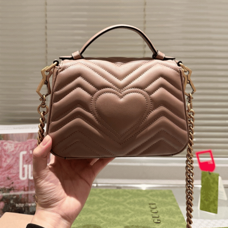 Gucci GG Marmont Nude Top Handle Bag - Image 5