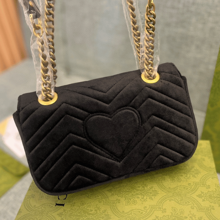 Gucci GG Marmont Black Velvet Shoulder Bag - Image 5