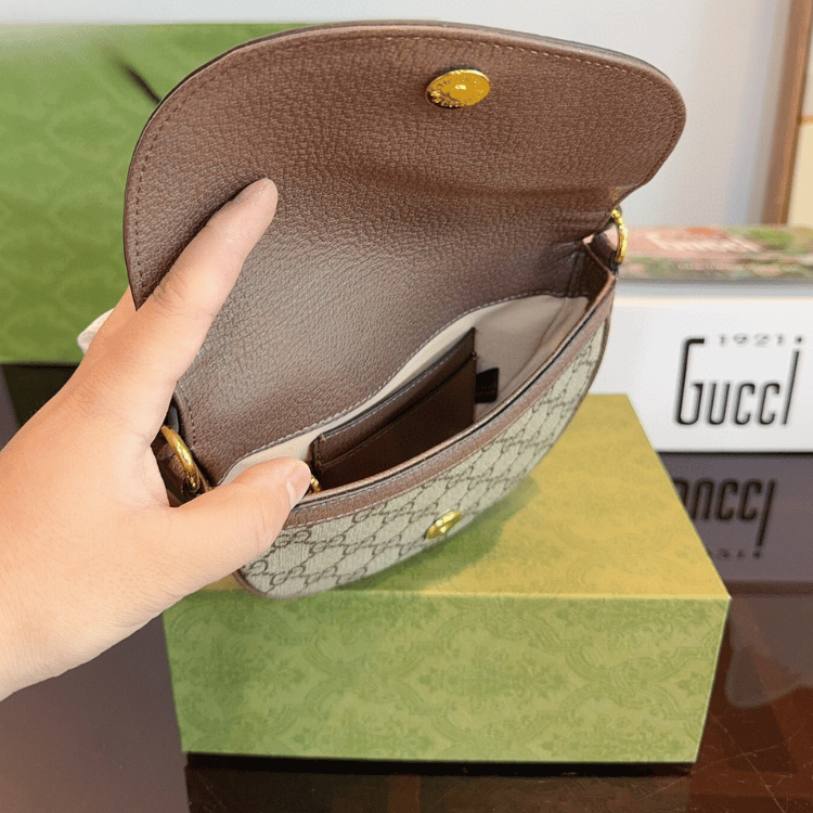 Gucci Ophidia Mini Shoulder Bag Beige Brown 6.7 Inches ?838476 Fae0P 9746 - Image 5