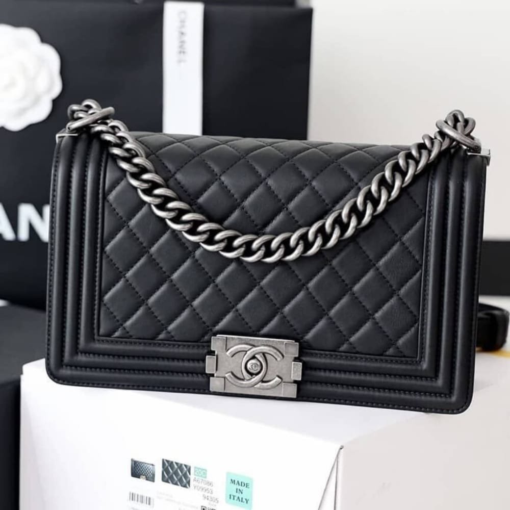 Alternative view of Chanel Prestige Boy Quilted Leather Bag (Black)