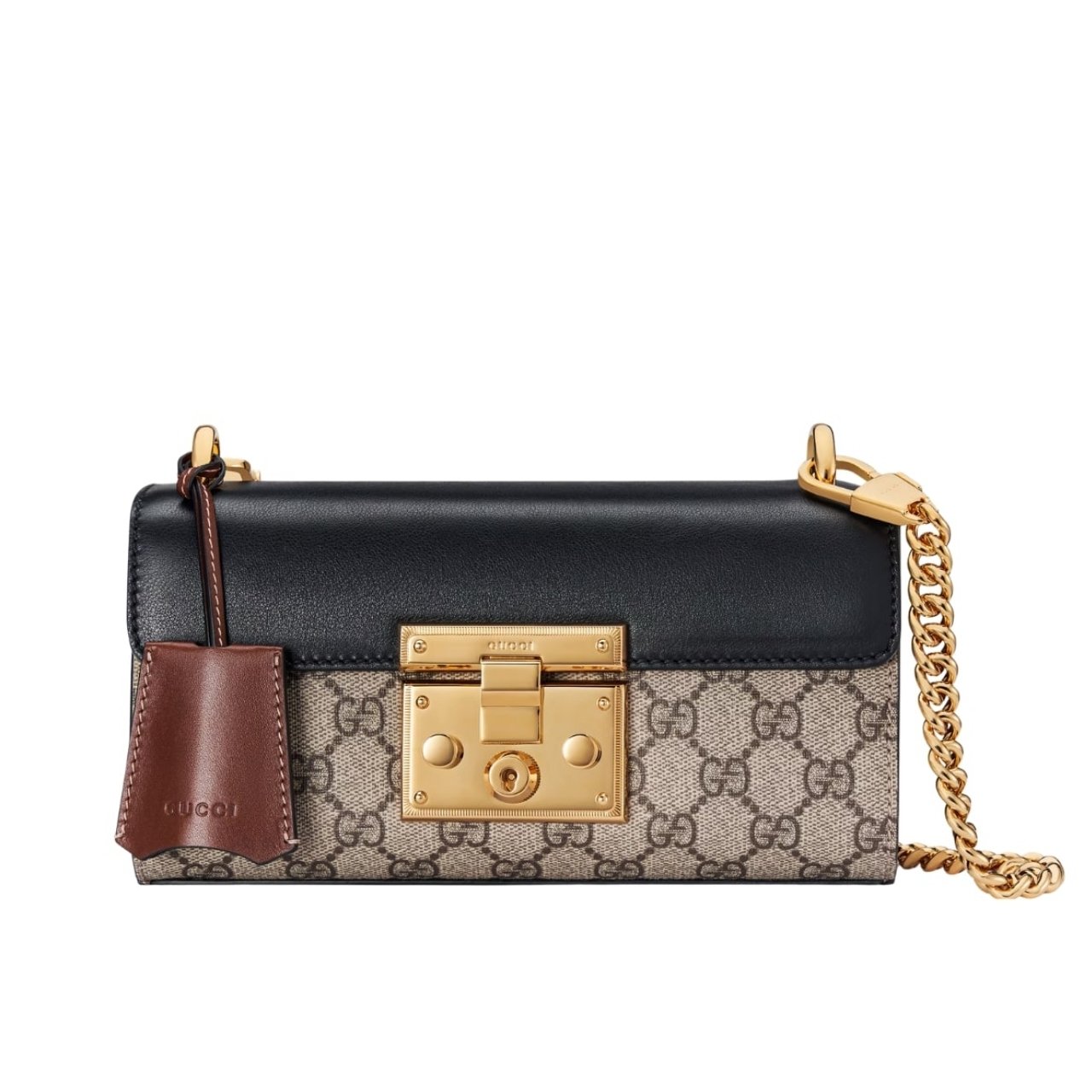 Gucci Padlock Small Shoulder GG Supreme Canvas Black 22Cm ?735103 KLQJG 9785